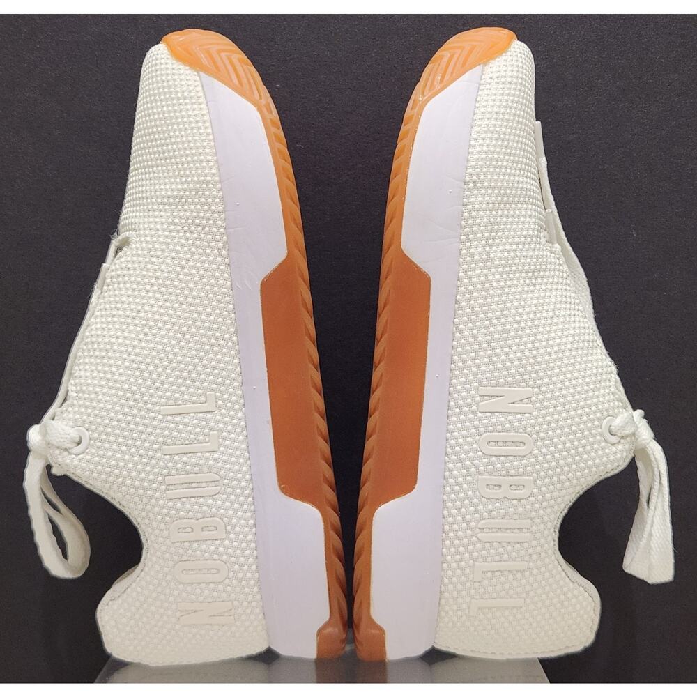NOBULL Cream Knit Sneakers with Orange Outsole - Picture 2 of 9